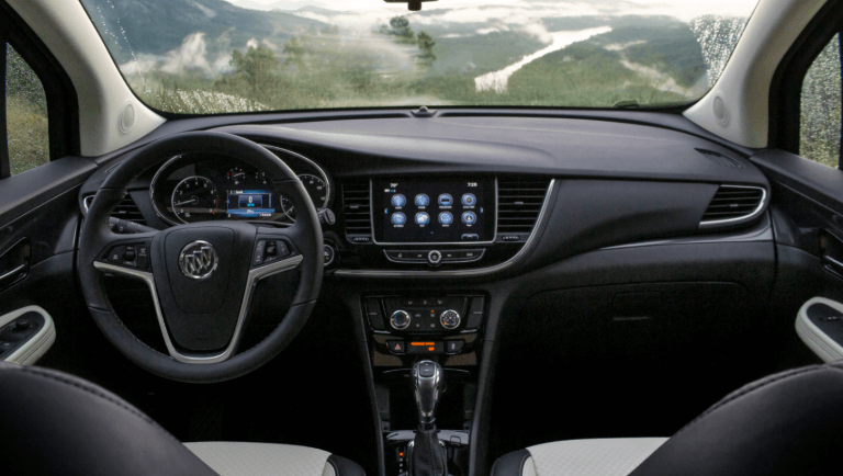 2021 Buick Encore interior front seat and infotainment