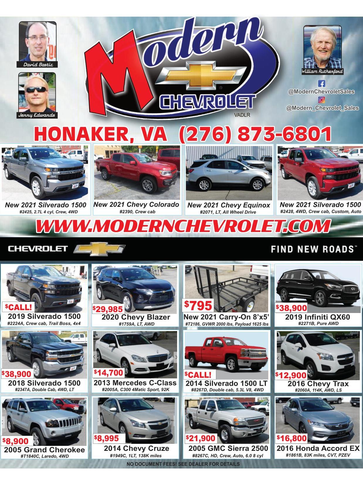 Modern Chevrolet Sales is a HONAKER Chevrolet dealer and a new car and