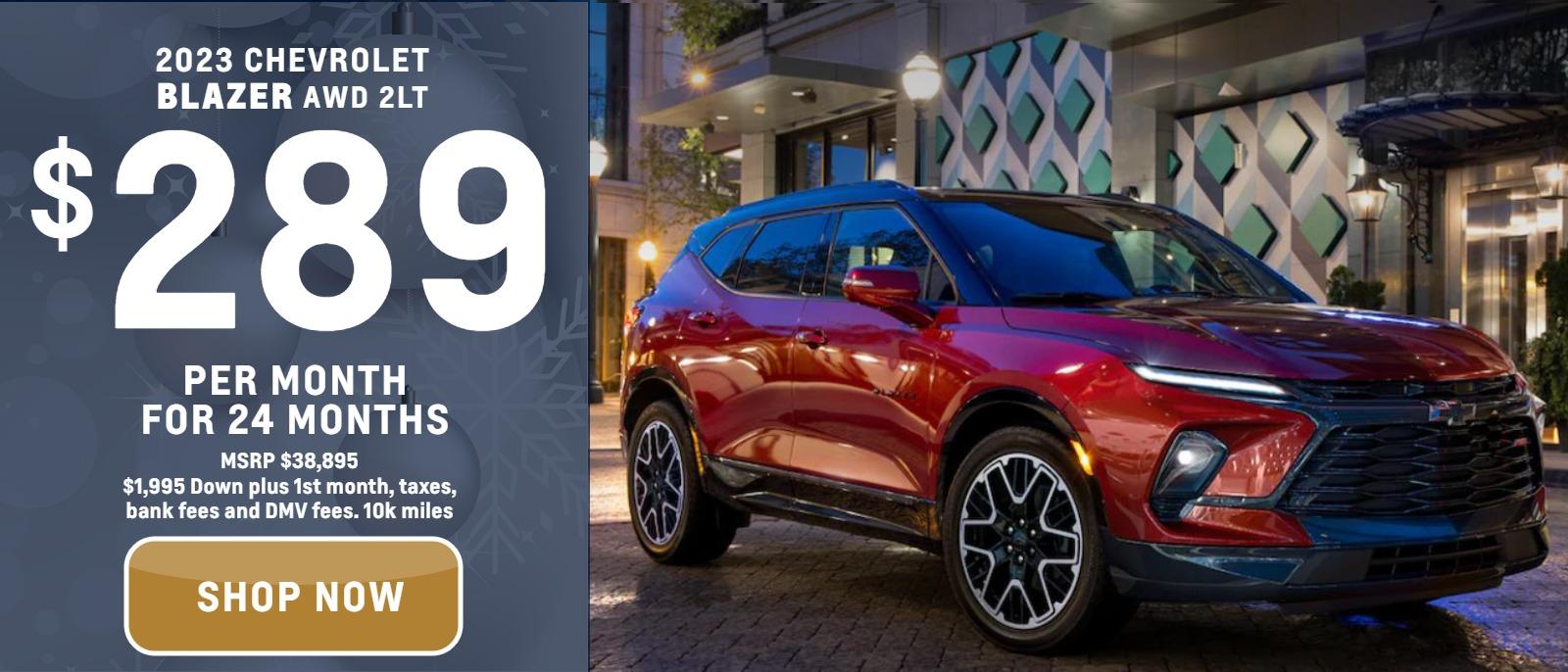 2022 Chevrolet Blazer FWD LT
MSRP $39,290.
$259. month
10k
24 months
$1,995. down plus 1st month, bank fee and DMVfees