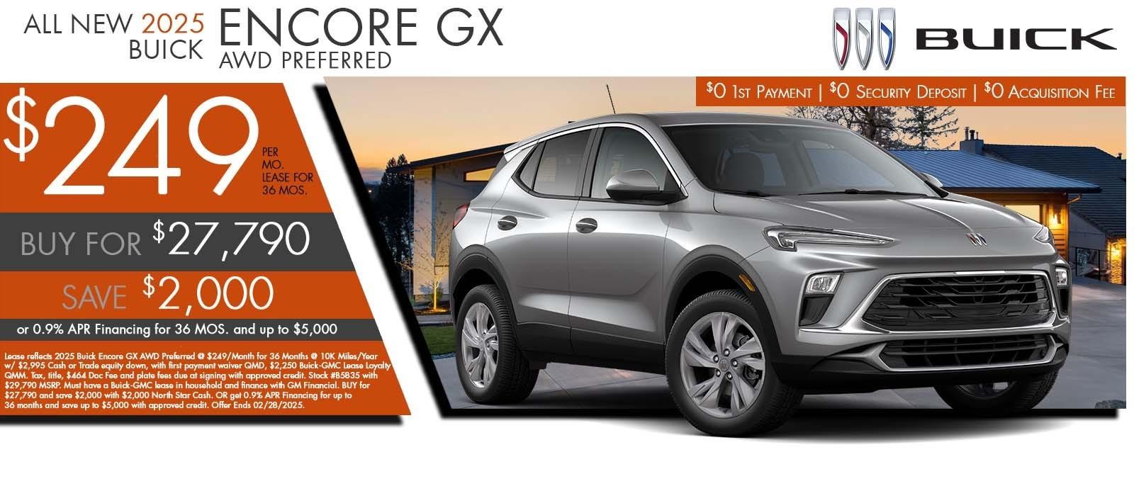 2025 Buick Encore GX Lease for $249 mo for 36 mos