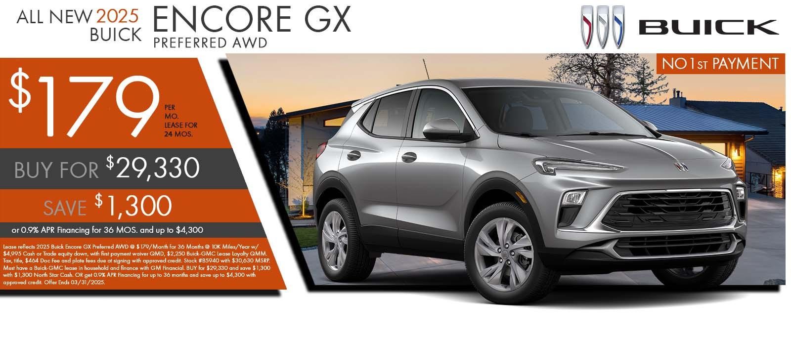 2025 Buick Encore GX Lease for $249 mo for 36 mos