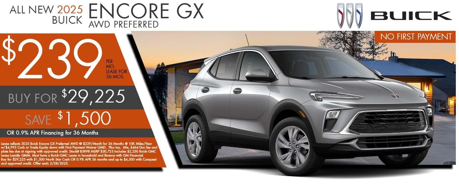 2025 Buick Encore GX Lease for $249 mo for 36 mos