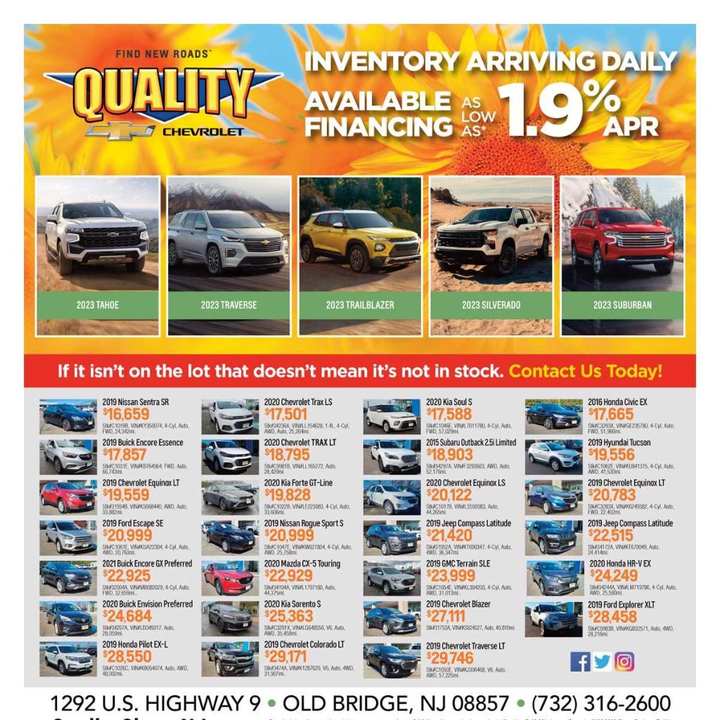 Quality Chevrolet is a OLD BRIDGE Chevrolet dealer and a new car and