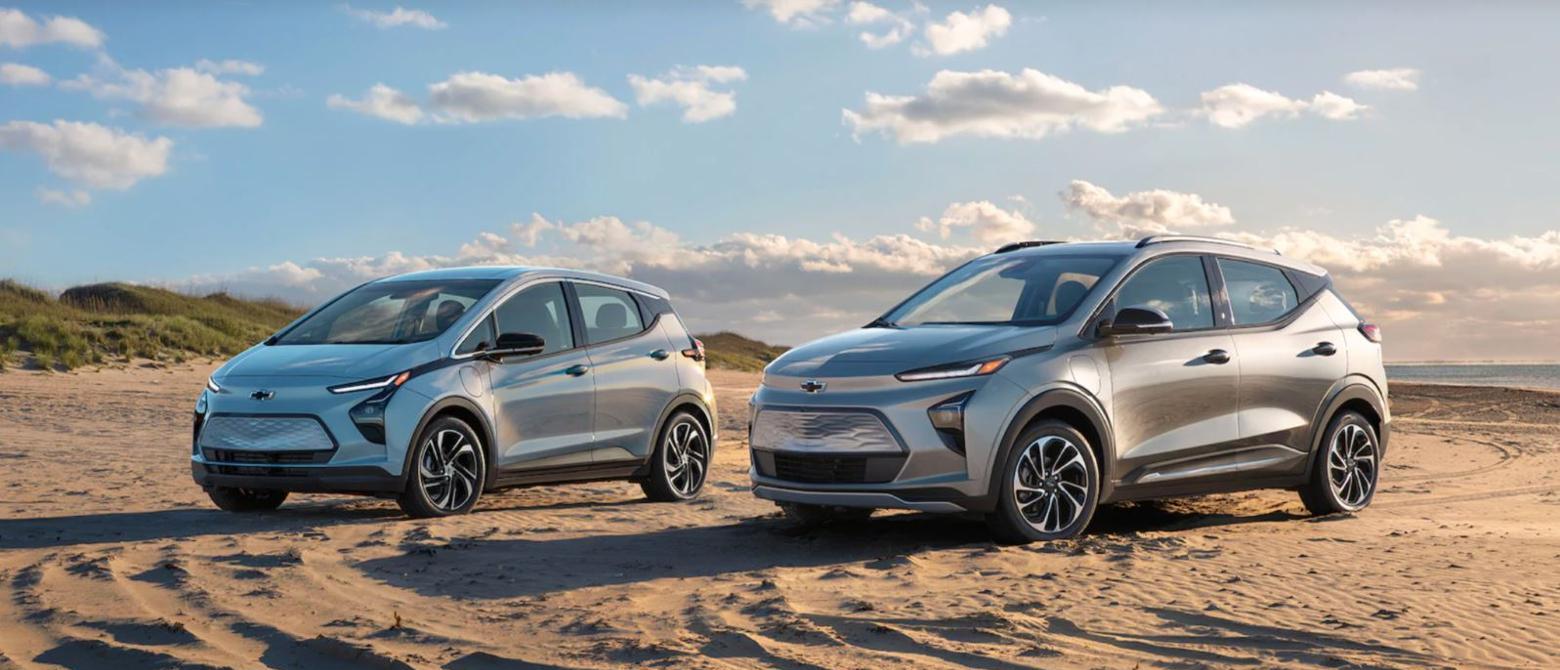 Bolt EV and EVU on beach