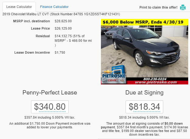 Lease Calculator