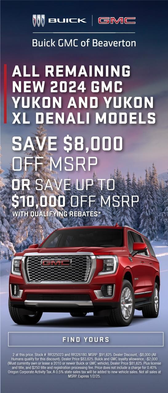 ALL REMAINING NEW 2024 GMC YUKON AND YUKDN XL DENALI MODELS