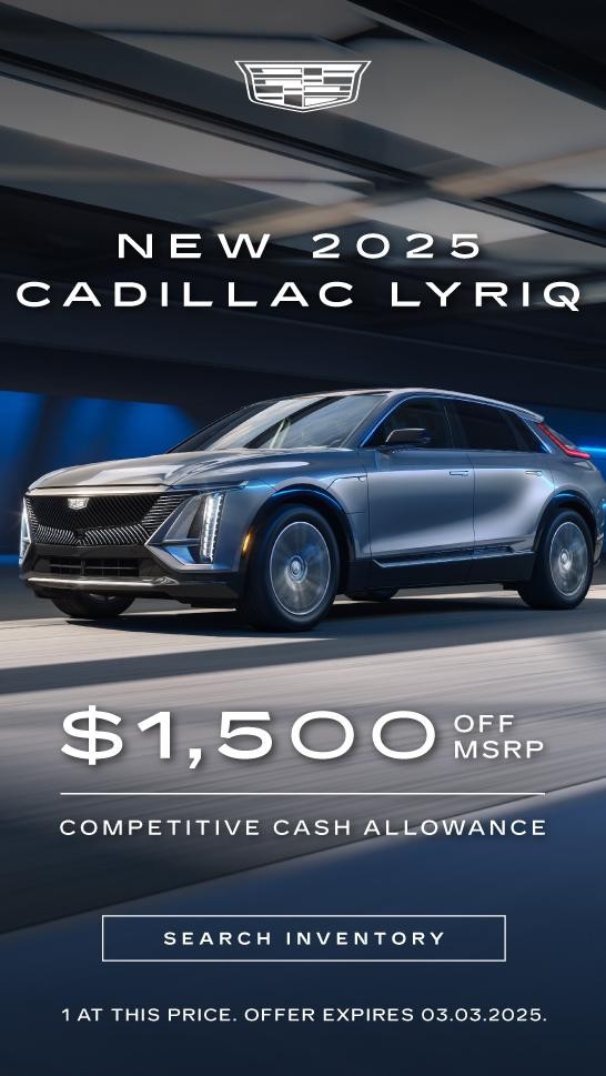 New 2025 Cadillac Lyriq $1,500 OFF MSRP Competitive Cash Allowance