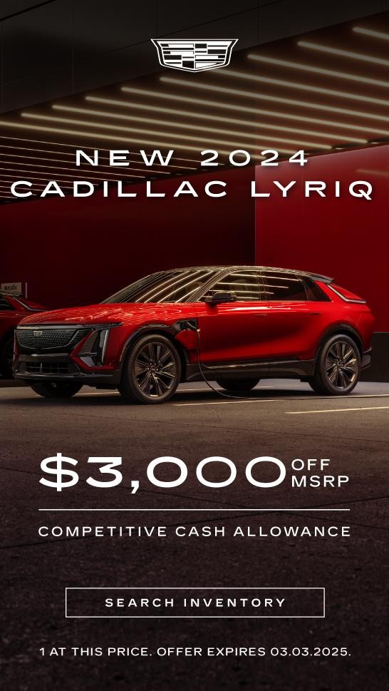 New 2024 Cadillac Lyriq $3,000 OFF MSRP Competitive Cash Allowance