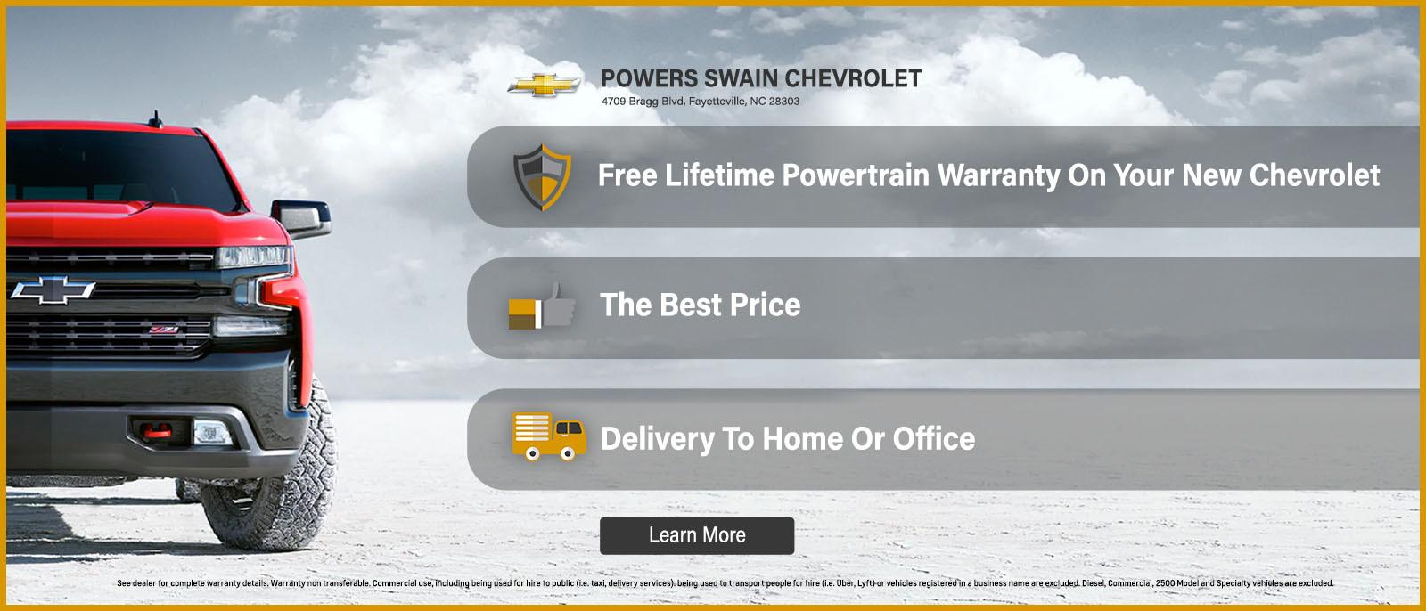 Lifetime Powertrain Warranty | Powers Swain Chevrolet in Fayetteville NC