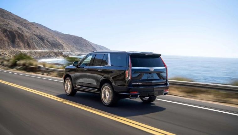 2022 Cadillac Escalade driving on coast road