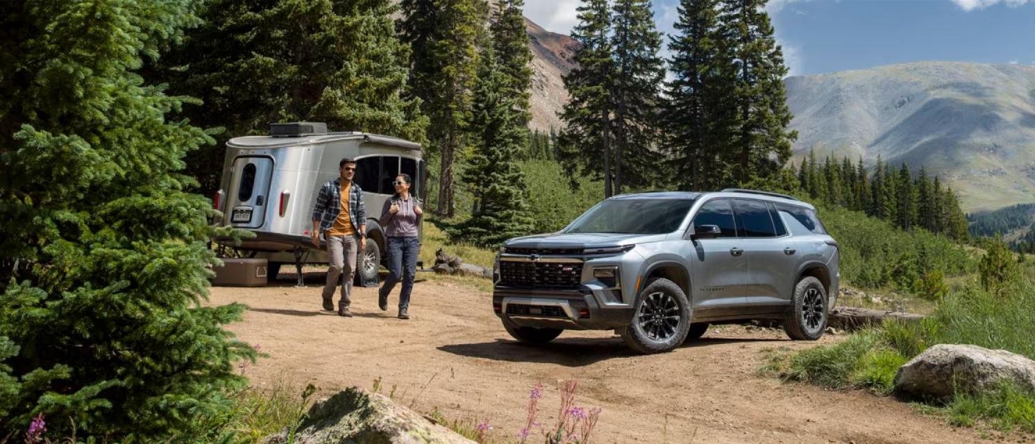 2025 Chevy Traverse parked in a campsite