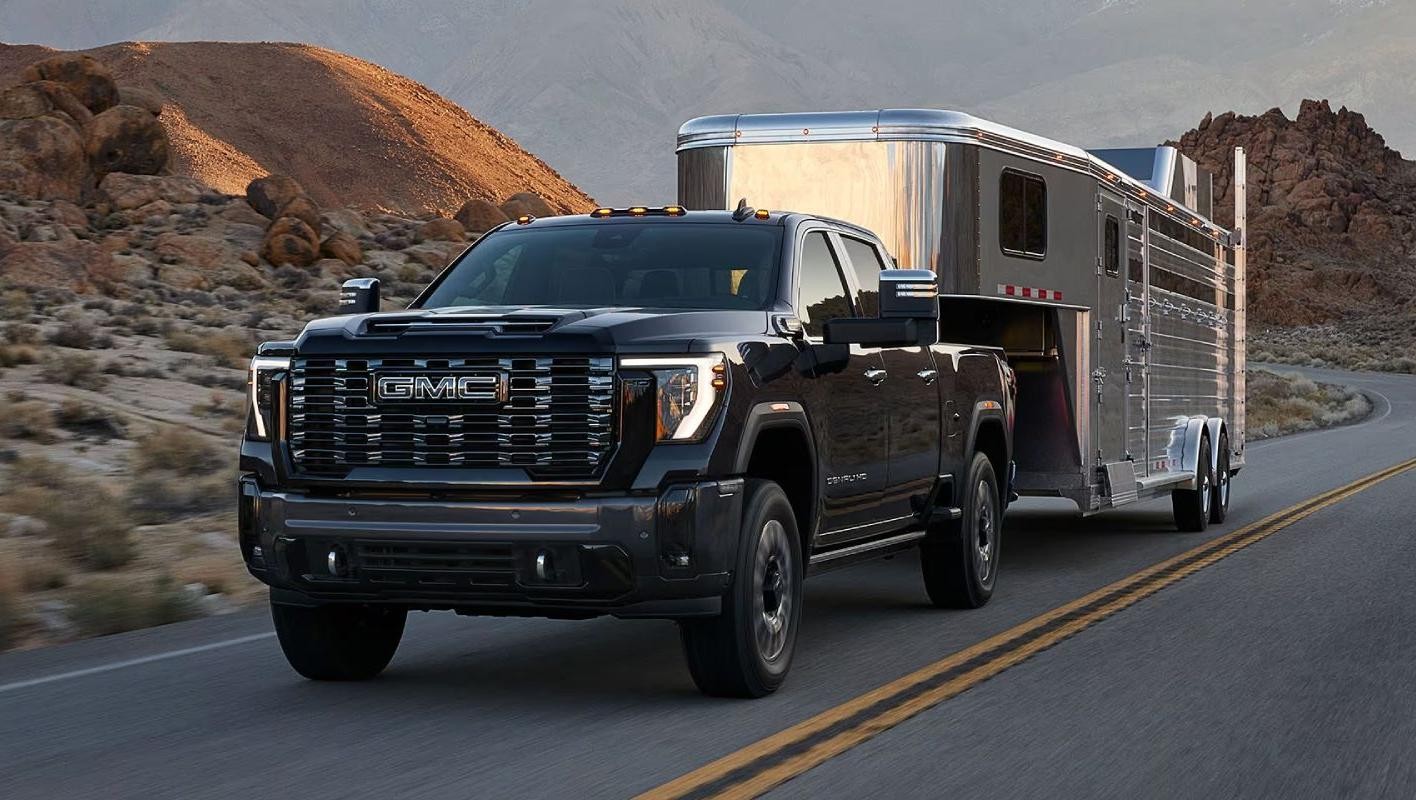 2025 GMC Sierra HD towing a trailer