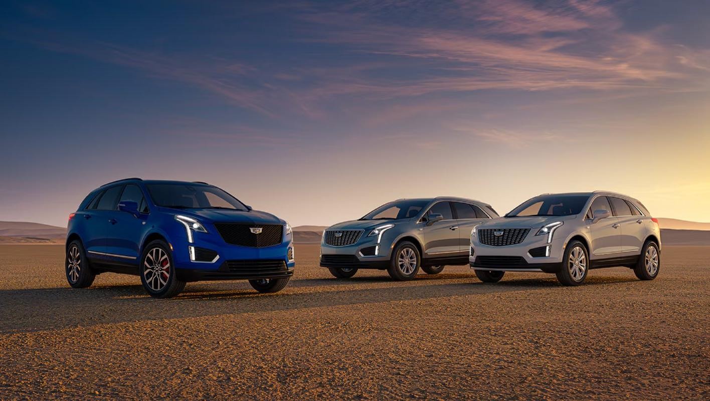 2025 Cadillac XT5 family parked in the desert