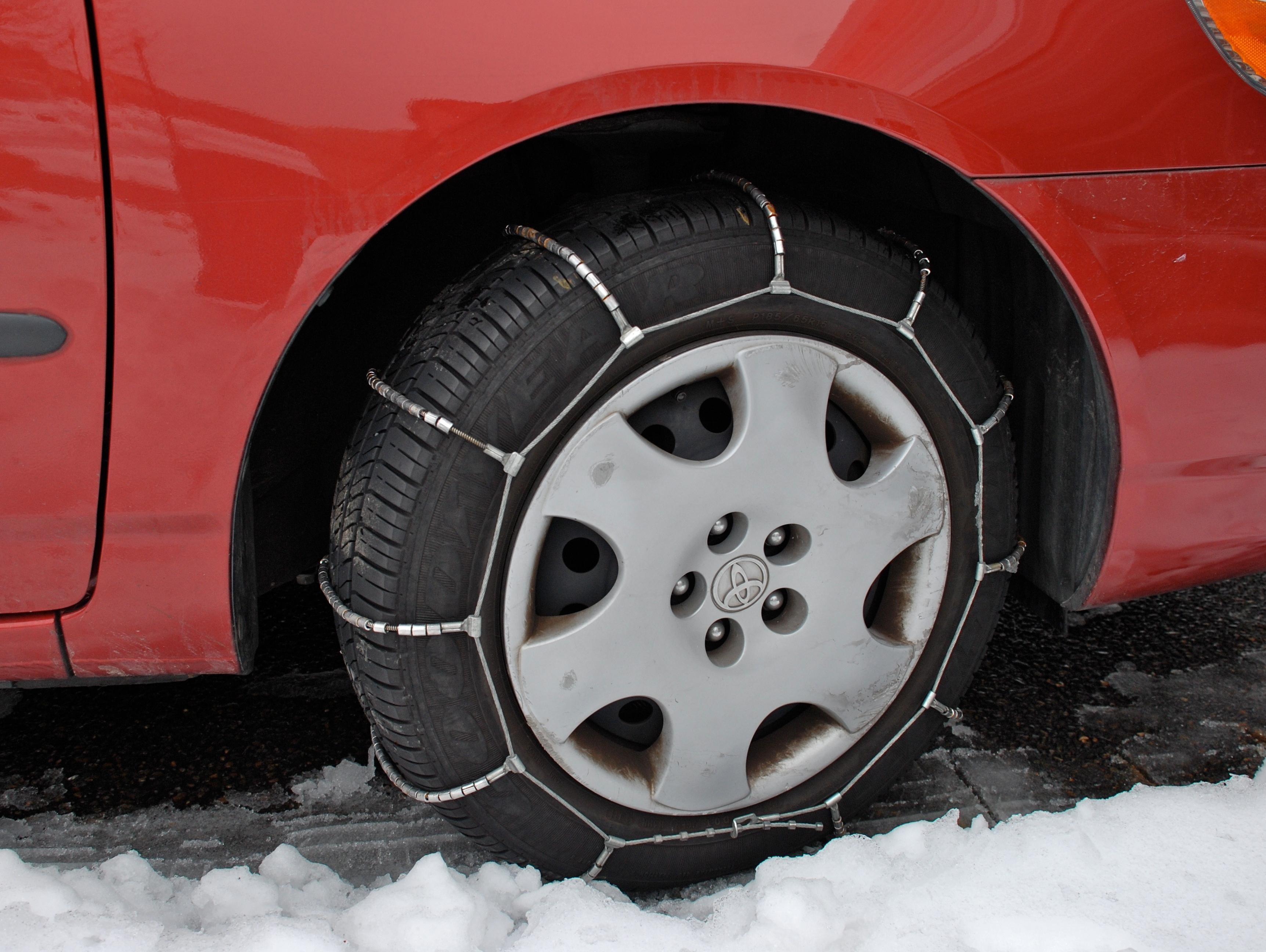 Snow Chains on Car