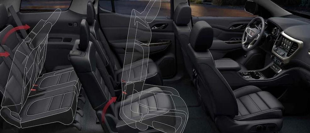 2022 GMC Acadia full cabin view with fold flat seats