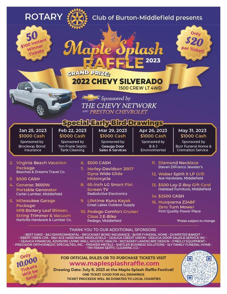IMAGE 1 - MAPLE SPLASH RAFFLE