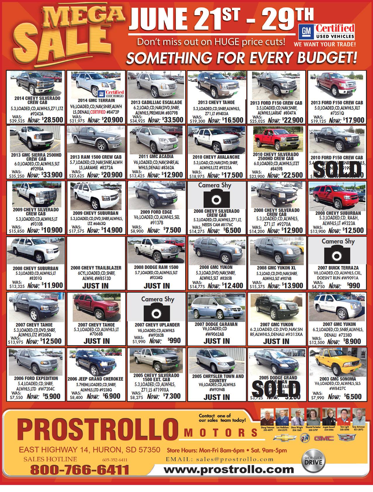 Prostrollo Motor Sales is a HURON Buick, Chevrolet, GMC dealer and a new car and used car HURON