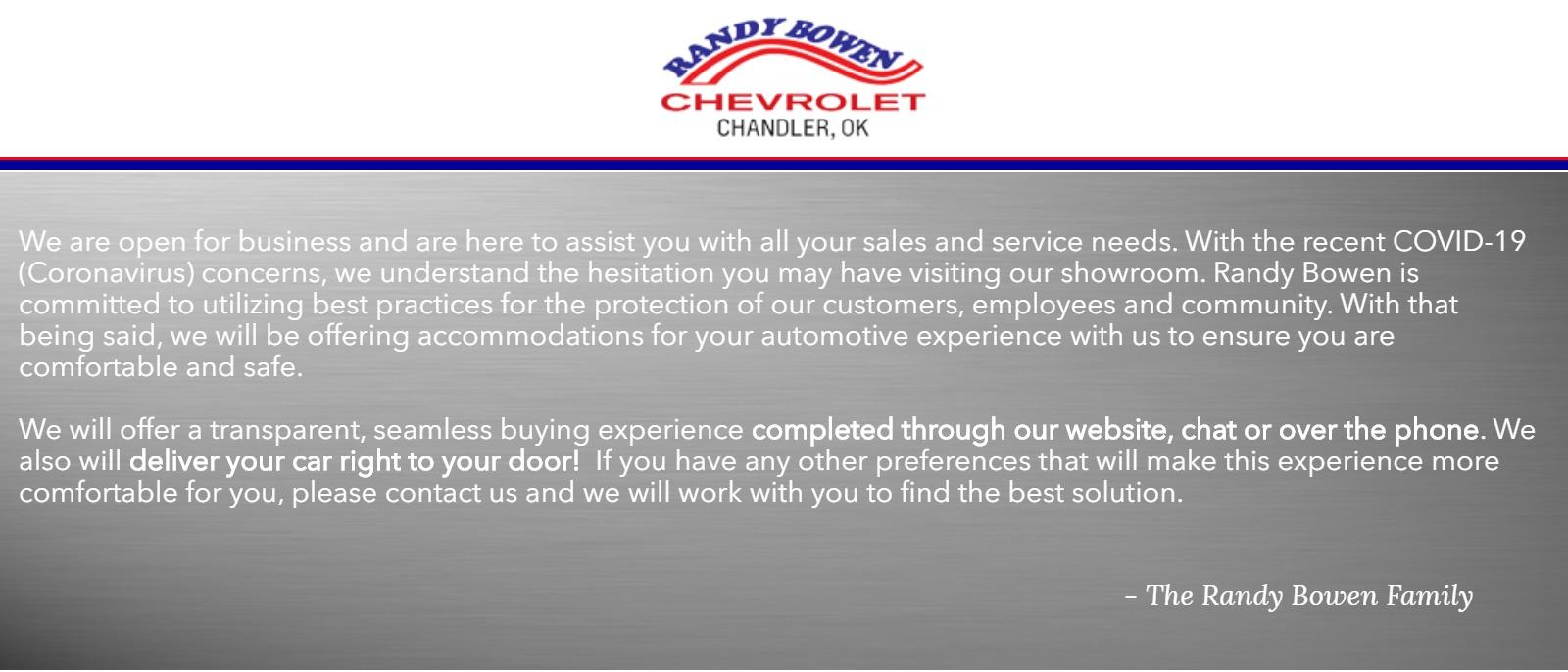 Randy Bowen Chevrolet GMC in CHANDLER, OK New & Used Car Dealership