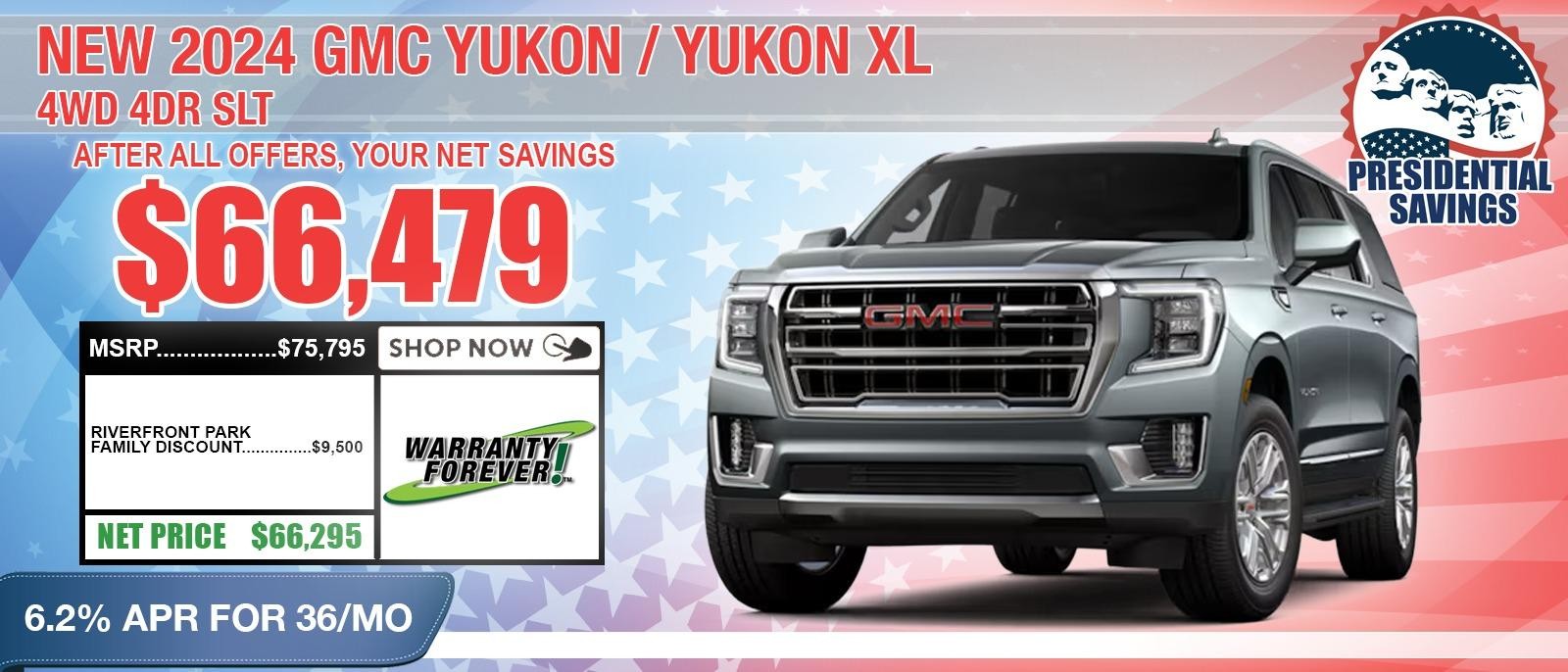 2024 GMC YUKON / XL SLT. Your Net Price After All Offers $66,295.