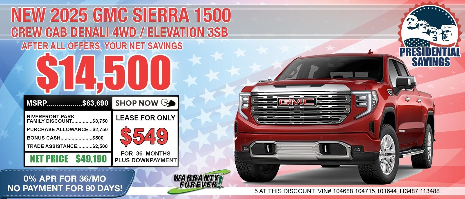 2024 GMC Sierra 1500 CREW CAB DENALI. Your Net Savings After All Offers save up to $14,500.