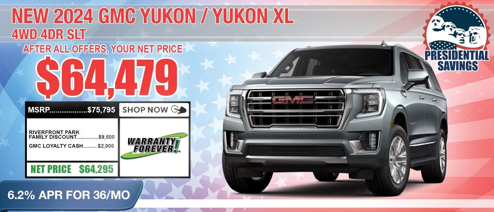 2024 GMC YUKON / XL SLT. Your Net Price After All Offers $64,295.