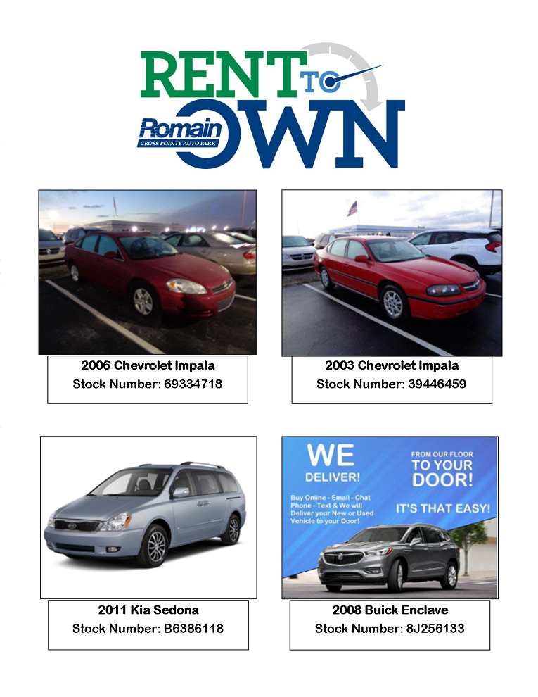 Rent To Own Vehicles