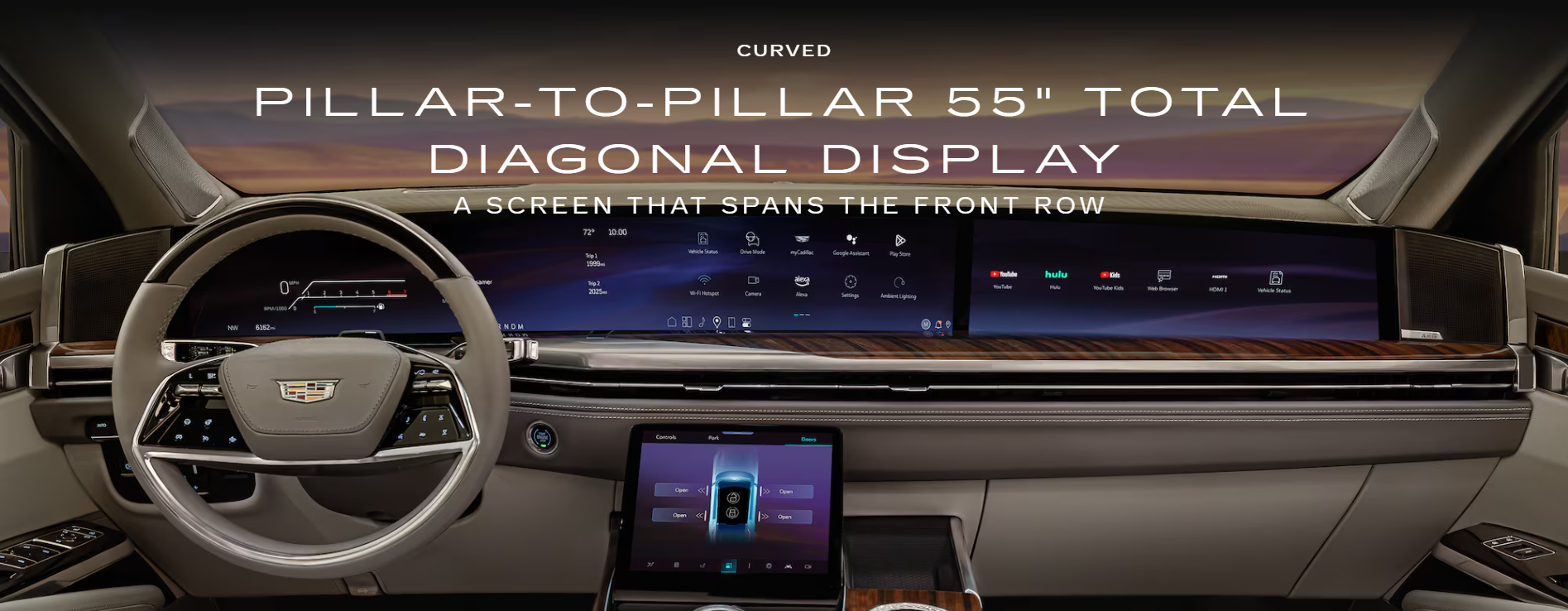 Pillar to pillar 55" total diagonal display