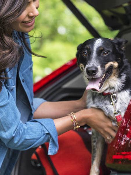 WOMAN WITH DOG