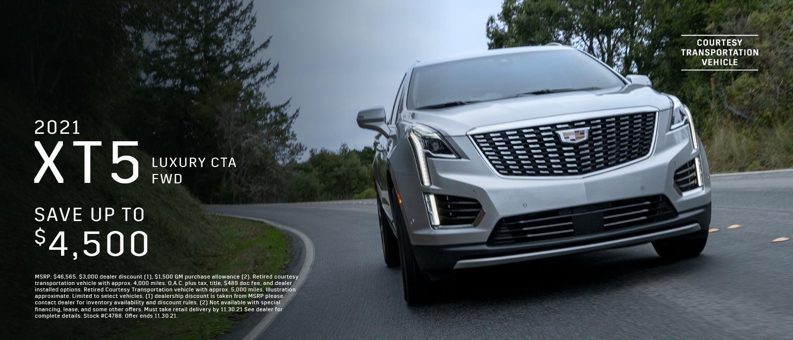 Save up to $3,500 on a CTA 2021 Luxury model XT5!