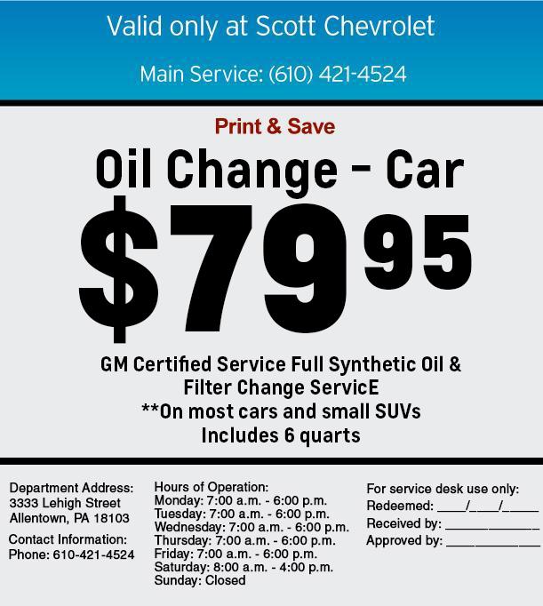 Scott Chevrolet is a ALLENTOWN Chevrolet dealer and a new car and used