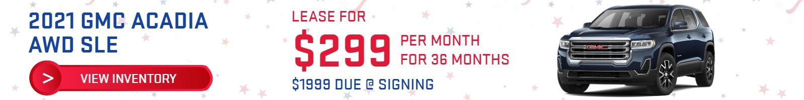 $299 for 36 Months with $1999 Due @ Signing