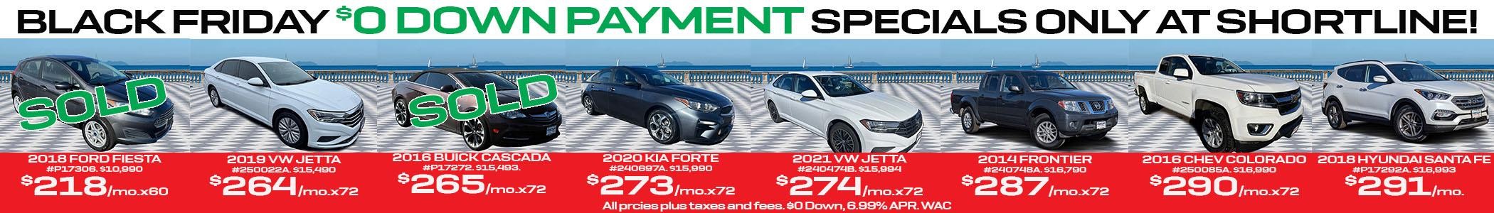 Get a great payment on a Black Friday Special at Shortline