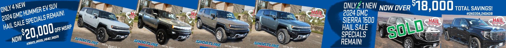 View Final 4 GMC Hummer EV SUV Hail Sale