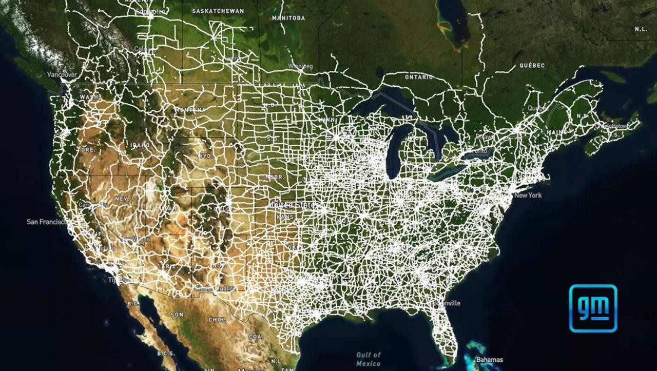 GM SuperCruise Map