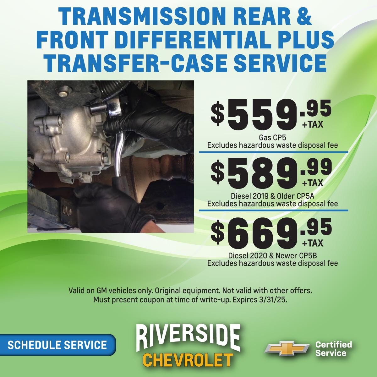 TRANSMISSION REAR & FRONT DIFFERENTIAL PLUS TRANSFER-CASE SERVICE