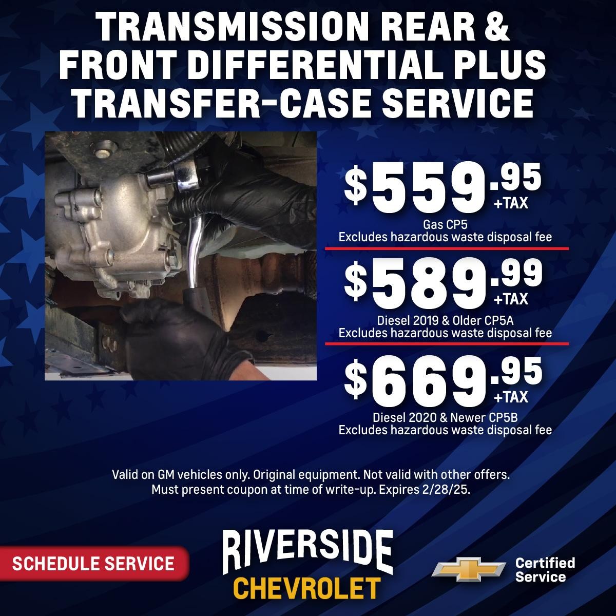 TRANSMISSION REAR & FRONT DIFFERENTIAL PLUS TRANSFER-CASE SERVICE