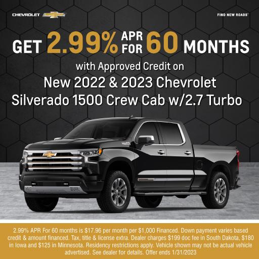 Billion Chevrolet is a SIOUX FALLS Chevrolet dealer and a new car and