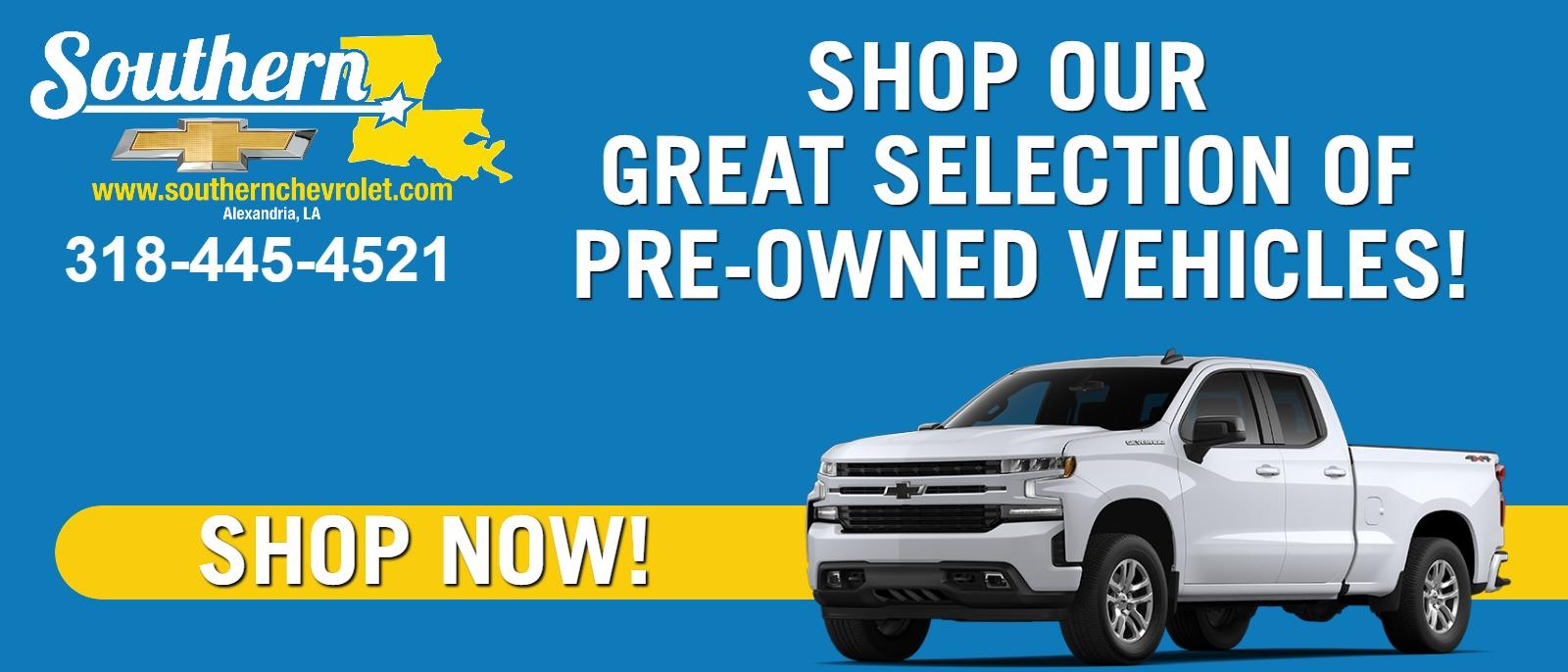 Southern Is the New & Used Chevy Dealer for Alexandria, Louisiana
