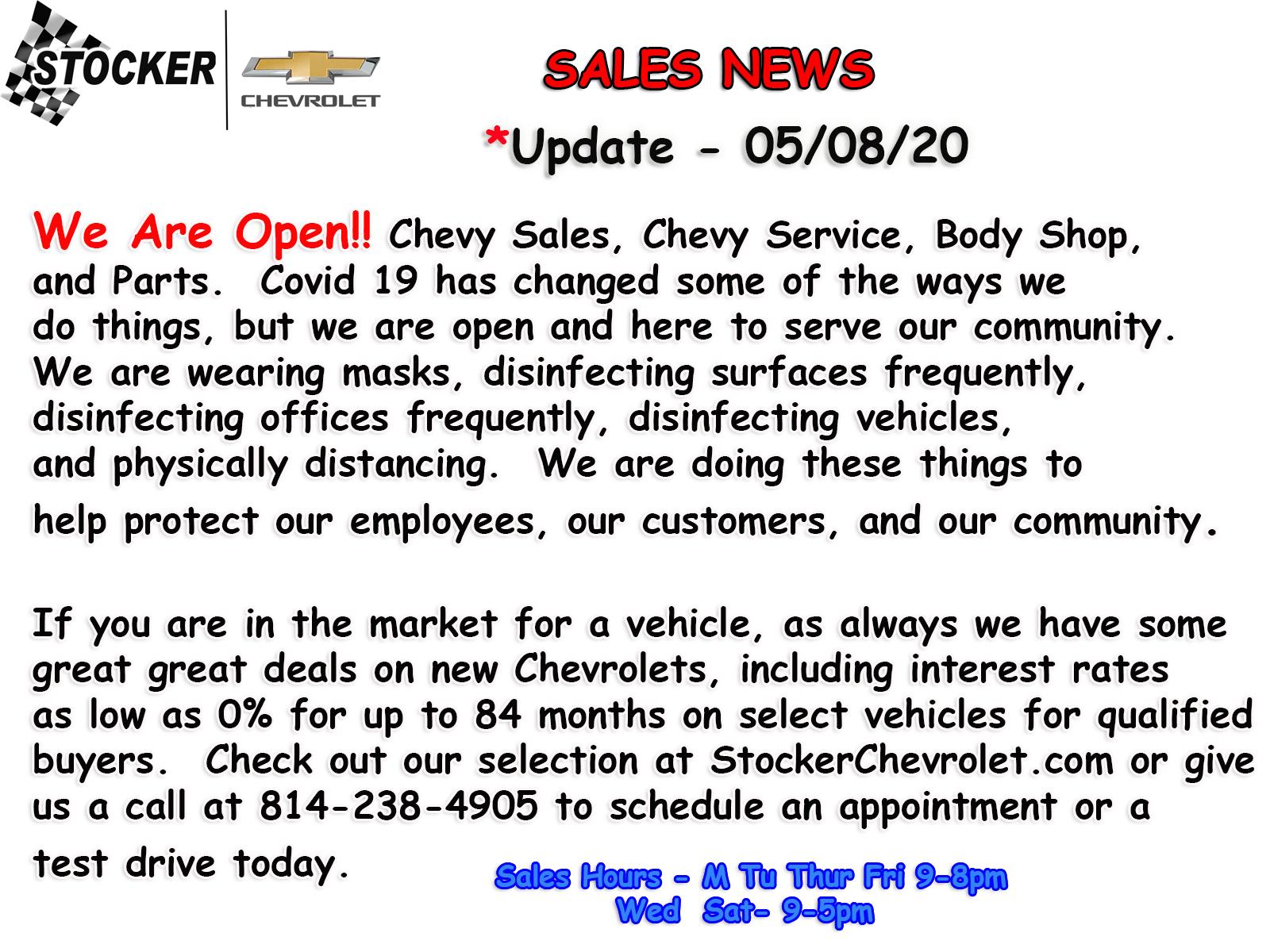 Stocker Chevrolet is a STATE COLLEGE Chevrolet dealer and a new car and