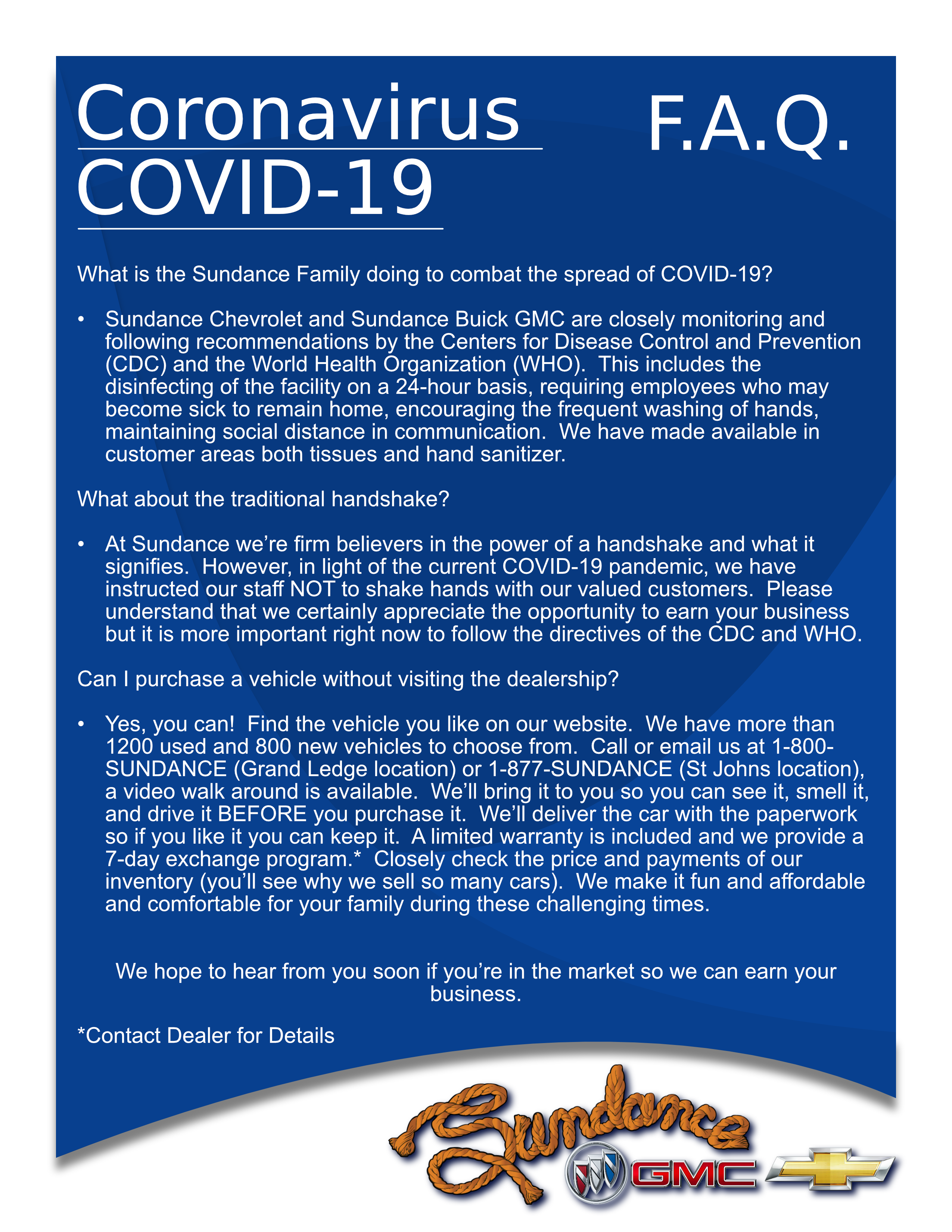 Sundance Buick GMC is a SAINT JOHNS Buick, GMC dealer and a new car and