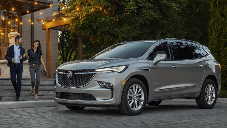 A leased Buick SUV is parked.