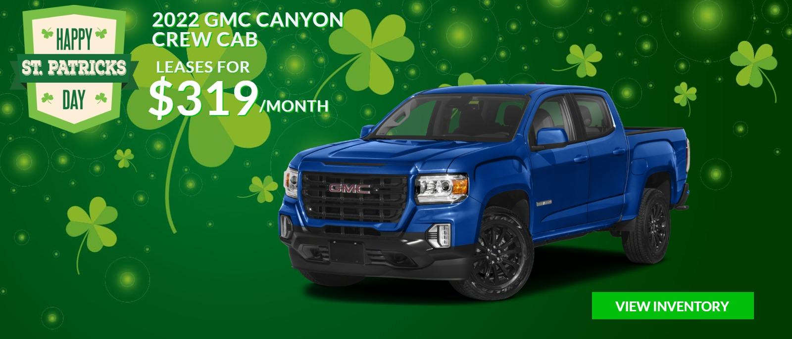 2022 Canyon Lease St. Patrick's Day Sale Hero