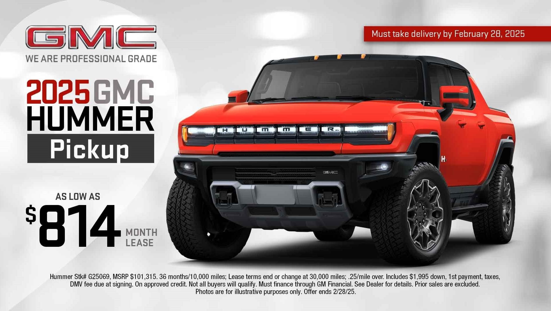 2025 GMC Hummer Pickup (X-Loaner) as low as $814/month lease