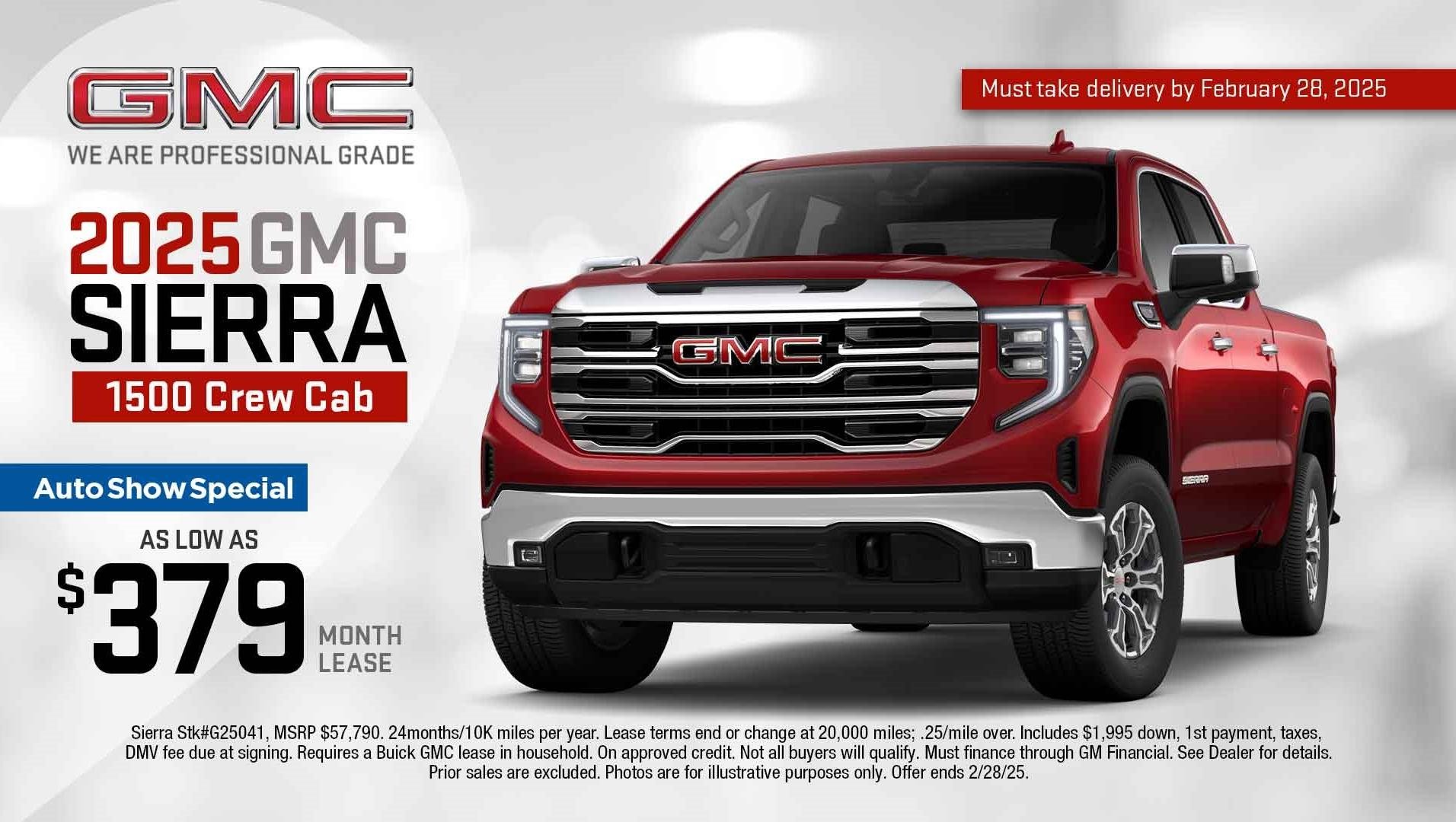 2025 GMC Sierra Crew Cab as low as $379/month lease