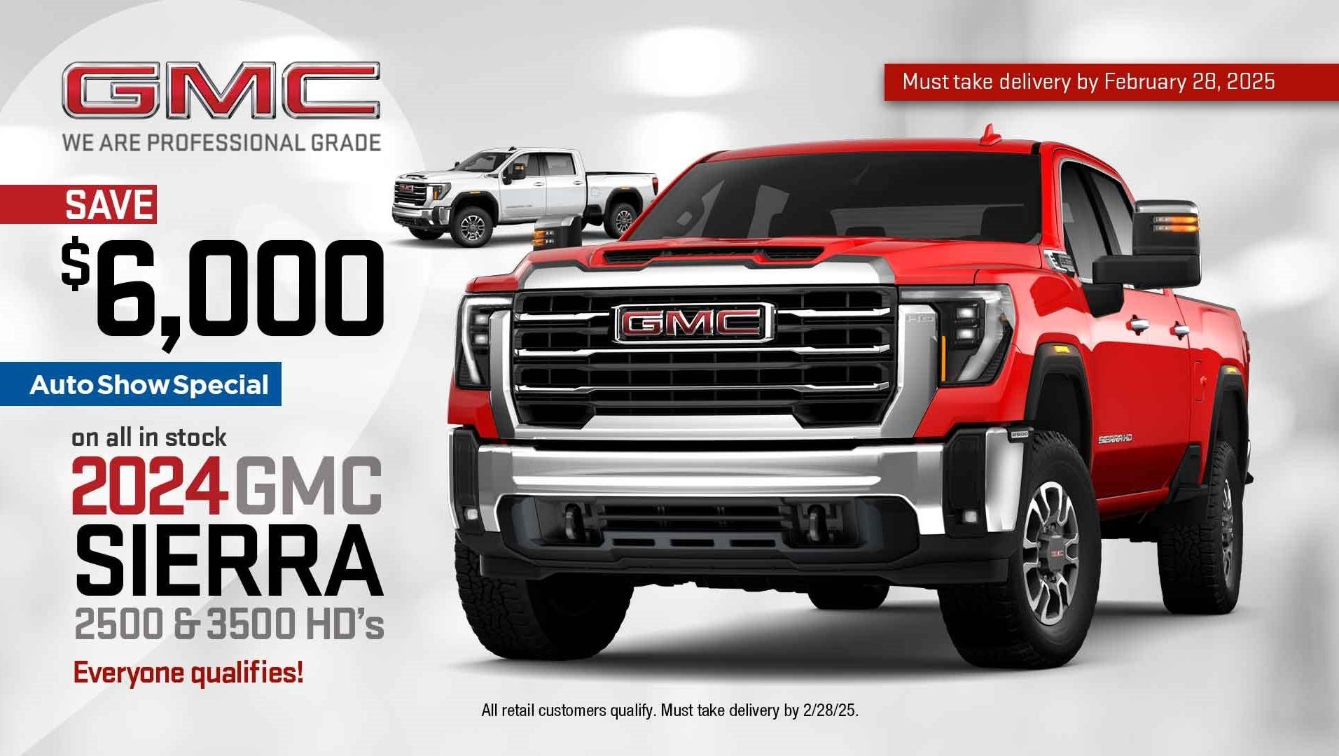 Save $6,000 on all In Stock 2024 GMC HD’s!