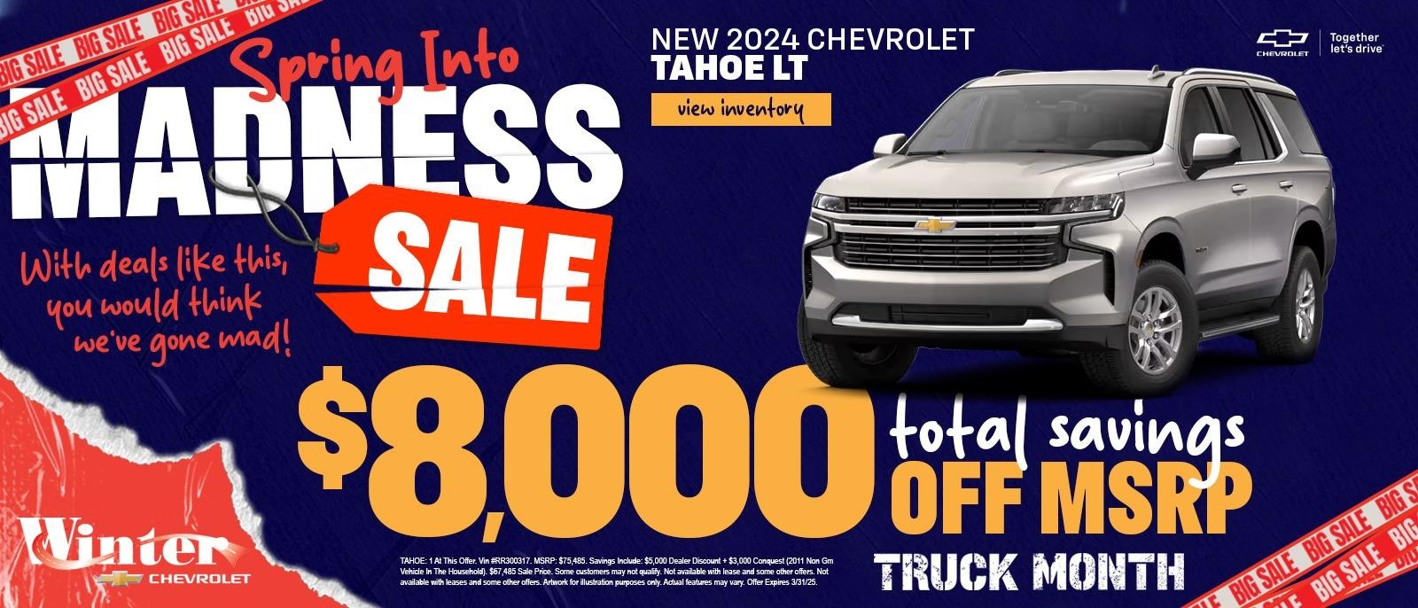 New 2024 Chevrolet Tahoe LT | Savings | March