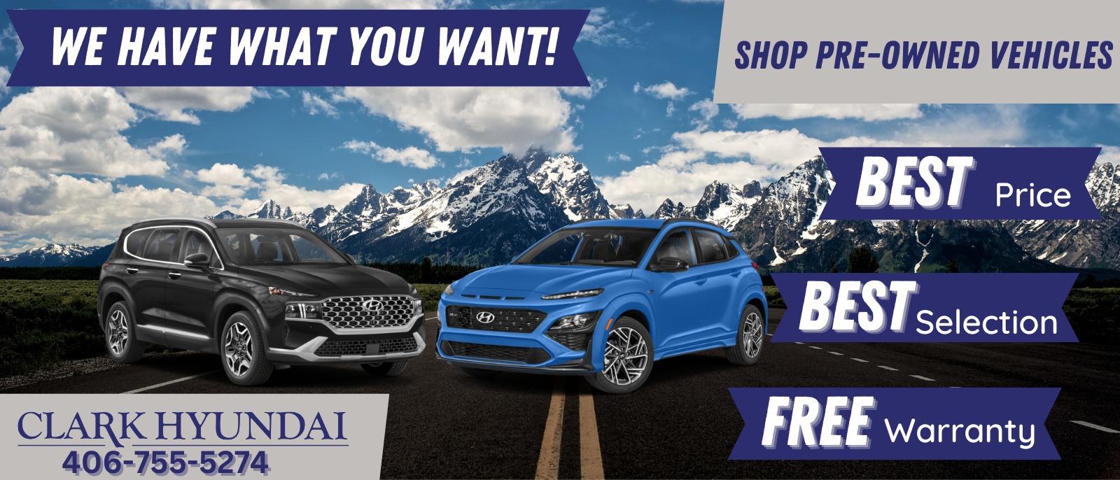 Clark Hyundai is a Kalispell Hyundai dealer and a new car and used car Kalispell MT Hyundai