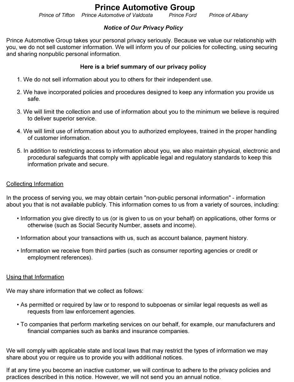 Prince Automotive Group is a Valdosta Buick, Chevrolet, GMC, Honda