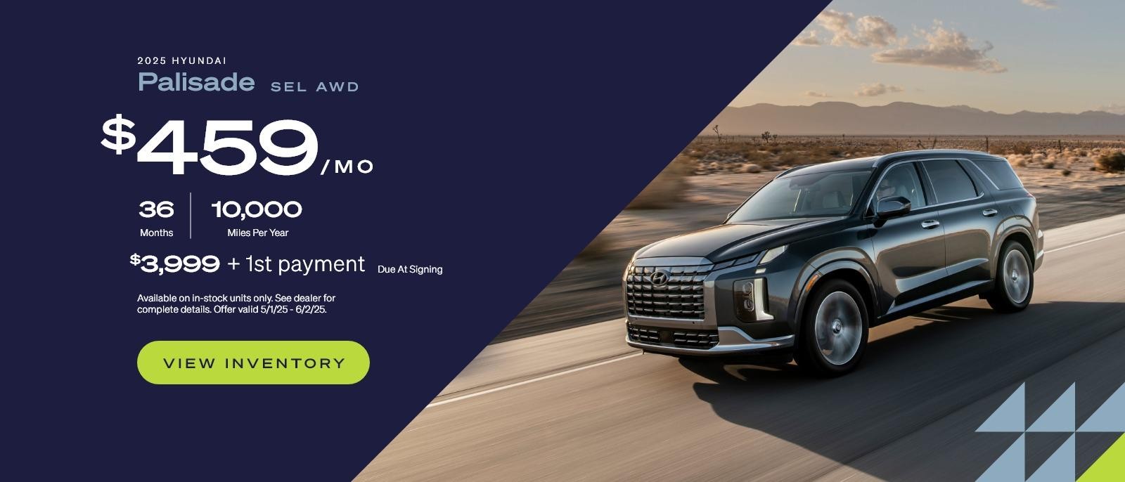 2025 Hyundai Palisade $459/MO 36 Months