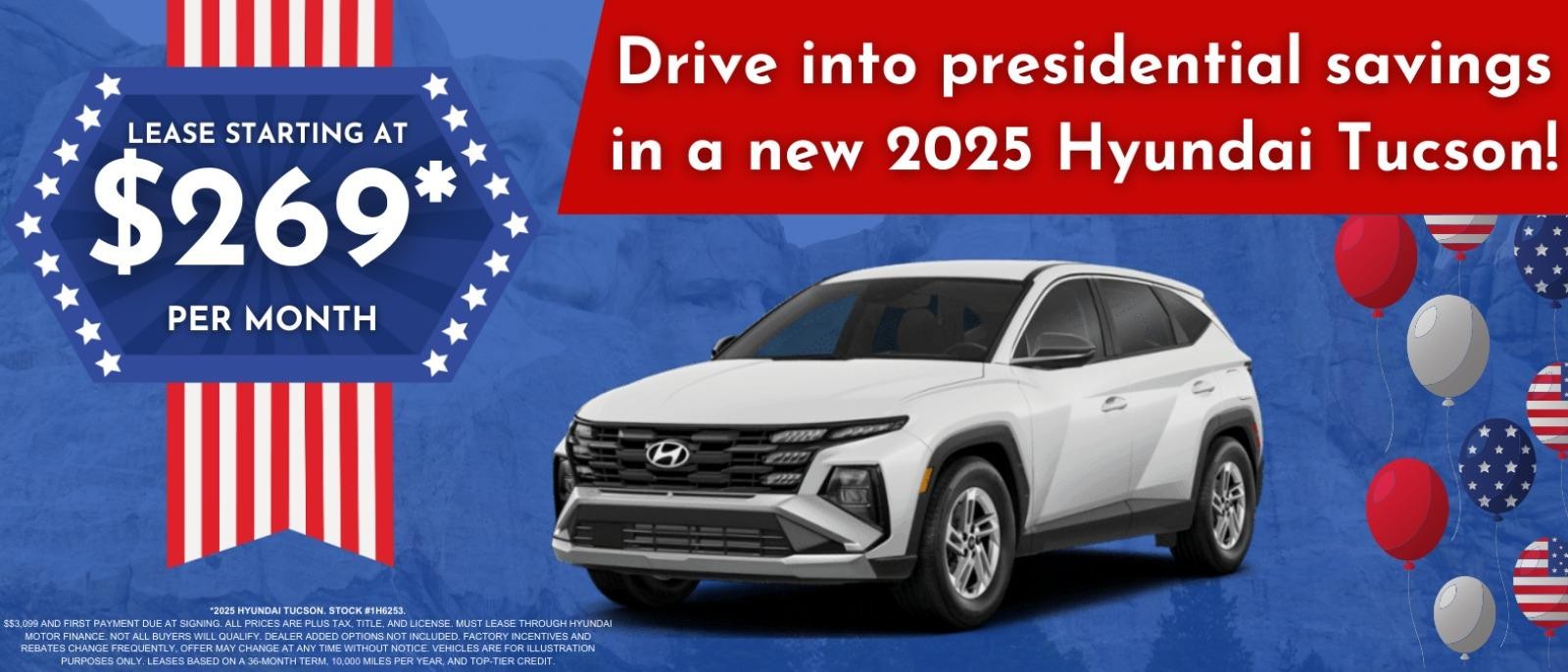 Drive into presidential savings in a new 2025 Hyundai Tucson